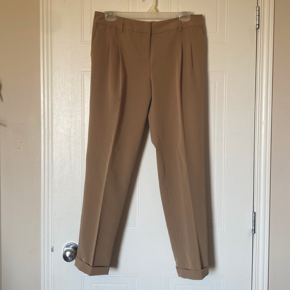 Classic Workwear Forever 21 Tailored Pants Preppy Neutral Trousers M Office Chic - Picture 1 of 12